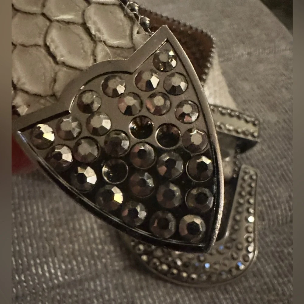 Rhinestones western belt gray size‎ medium